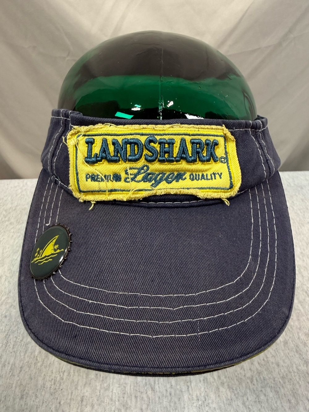 Landshark Lager Visor - Navy Blue - Bottle Opener Brim